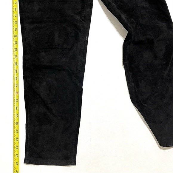 Evan Davies Woman Black Pig Suede Leather Pants Size 6 - Picture 12 of 15